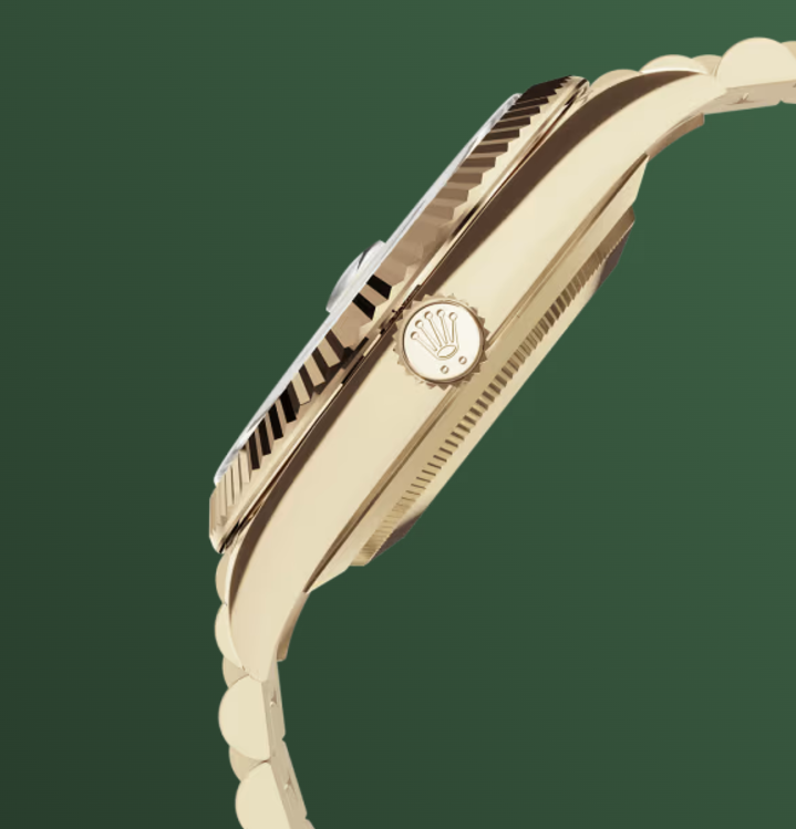 Rolex Day-Date side view crown
