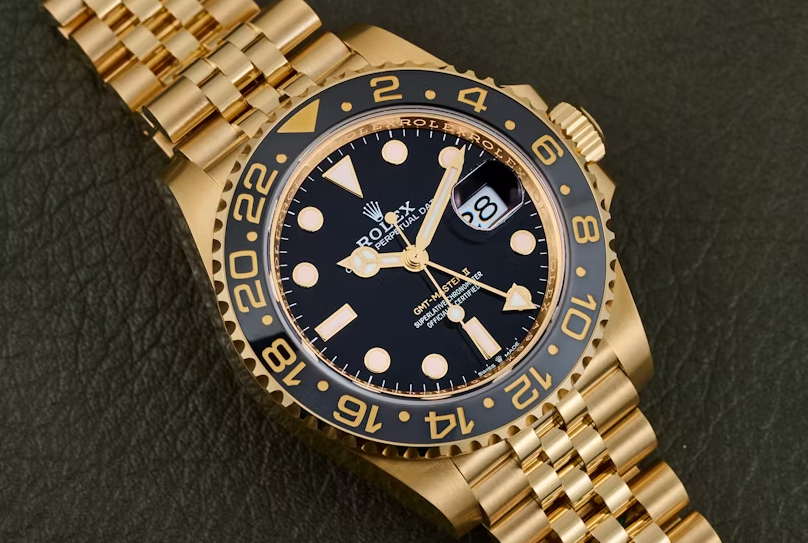 Rolex GMT-Master II Yellow Gold Jubilee Band dial