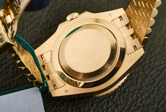 Rolex GMT-Master II Yellow Gold Jubilee Band back case