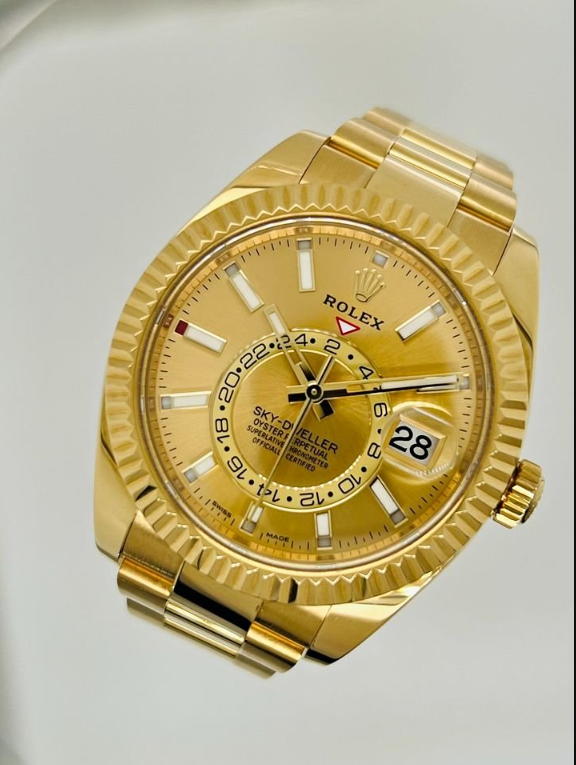 Rolex Sky-Dweller 42mm Yellow Gold-Gold Dial dial