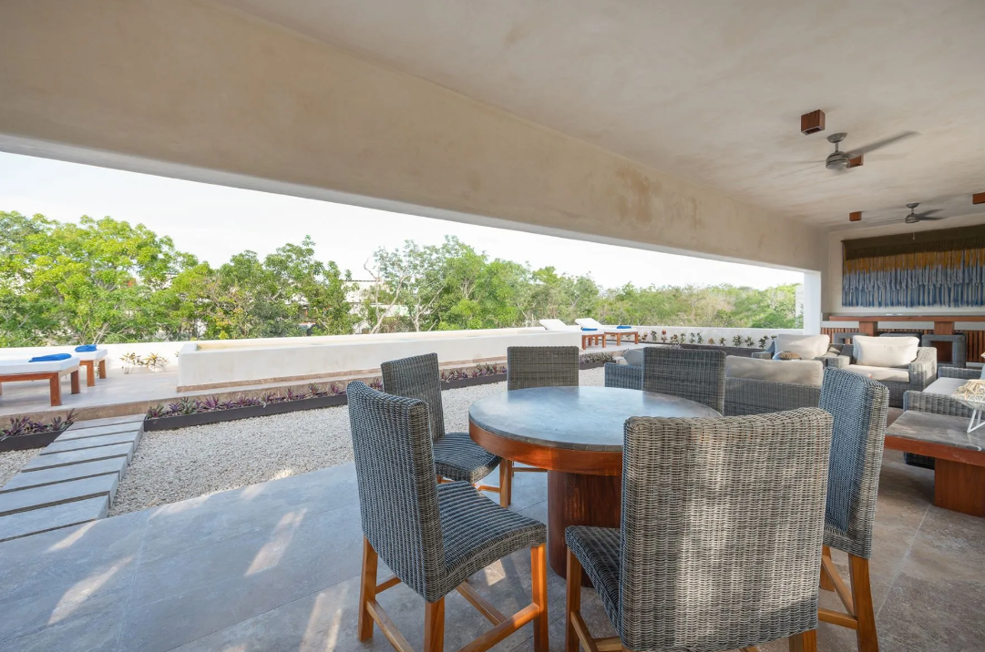 Tulum Mexico Penthouse balcony dining area
